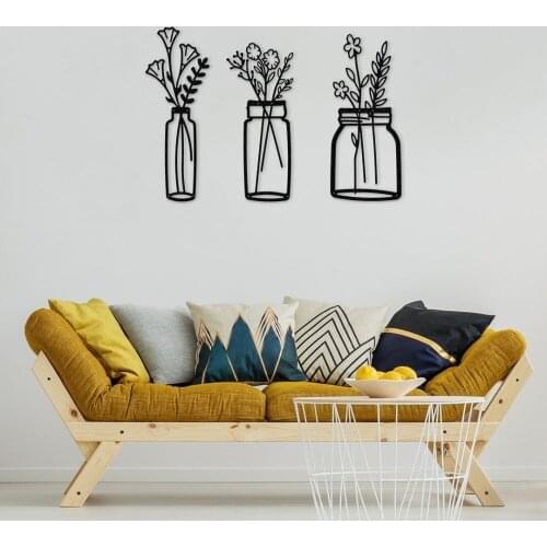 Spring Flowers Vase Decorative Metal Wall Table Artistic Kitchen Living Room Home Decoration Gift