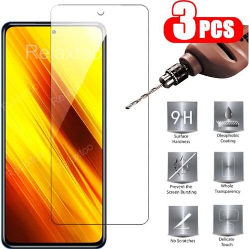 3PCS Protective glass on for Xiaomi Poco X3 NFC Screen Protector for Xiaomi Poco X3 NFC Tempered Glass on for Xiaomi Poco X3 NFC