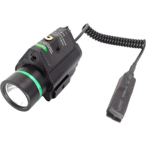 Green Laser Sight Flashlight Combo All-In-One for Picatinny 20mm Rail Rifle Colimator Weapon Light