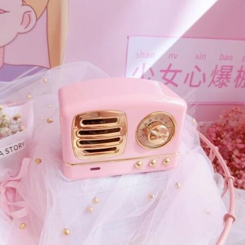 1pc cartoon pink mini wireless bluetooth speakers music box for girls gifts