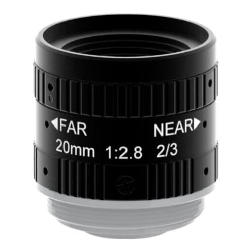 10 Mega Pixel C-Mount 20mm 2/3" F2.8 High resolution FA / Machine Vision fixed focal length lenses manual Iris CCTV lens