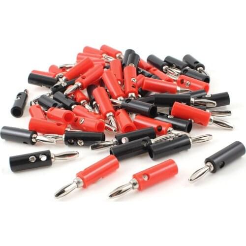 10PCS 4mm Banana Plug Connector Jack Screw Type Banana Head Black and Red Color