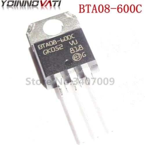 100PCS BTA08-600C TO-220 BTA08-600 BTA08 Triac 8 Amp 600 Volt new original