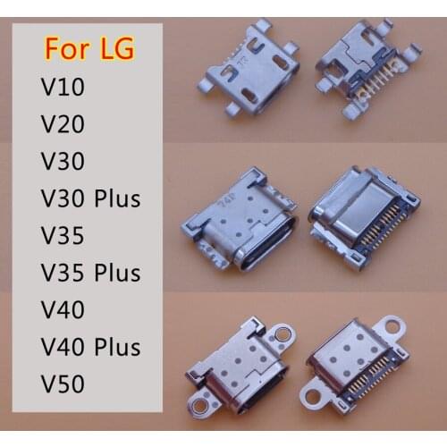 2pcs For LG V10 V20 V30 V30+ V35 V35+ V40 V40+ V50 Plus Thinq Micro Type-C USB Jack Socket Connector Charging Sync Port Charge