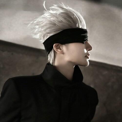 2021 Hot Anime Jujutsu Kaisen Gojo Satoru Cosplay Wig White Grey Short Hair Heat Synthetic Halloween Party Wig Props