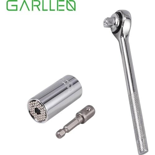 GARLLEN 3pcs Power Grip Drill Ratchet Wrench Socket Extension Rod Tools for Screws Hooks Lag Screws Head Disassembly & Assembly