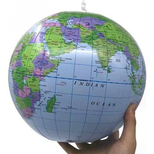 30cm PVC Inflatable Globe World Earth Ocean Map Balloon Educational Toys for Children Fashion English Teaching Resources
