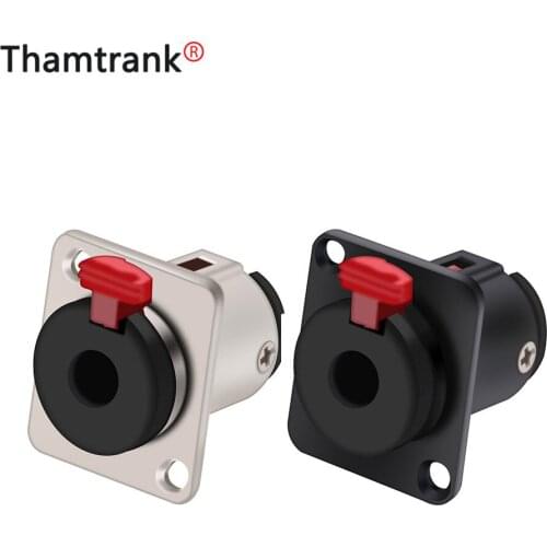 4pcs/lot 6.35mm Jack 1/4 inch Stereo TRS Female Jack Socket 2-hole Panel Mount Audio Microphone MIC Cable Terminal Chassis