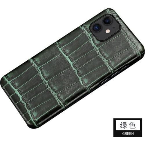 6 Colors Real Genuine Leather Cowhide Back Cover For iPhone 6 6S 7 8 Plus X XR XS 11 12 Pro Max Mini Crocodile Pattern 2020 SE