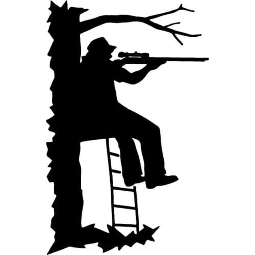 8.8CM*13.6CM Hunting In The Treeh Decals Car Stickers Vinyl S9-0090