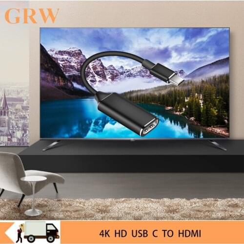 4K USB Type C to HDMI Adapter For MacBook SurfaceBook SamsungS9/S8 USB C To HDMI HDTV Cable Converter For PC Laptop TV Display