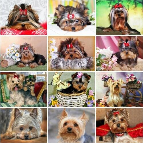 Diamond Painting Dog Grooming Cross Stitch Diamond Embroidery Animals Picture Rhinestones Yorkshire Terrier Handmade Art Gift
