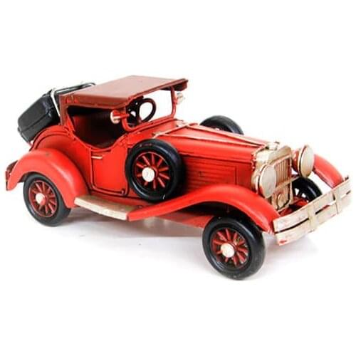 Antique Decor Metal Vintage Red Retro Car Creative Desktop Trinket Miniature Gift Nostalgic Handmade Hand Painted Quality