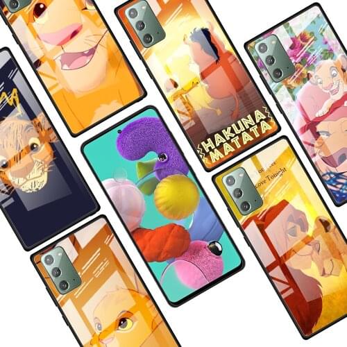 The lion king for Samsung Galaxy Note 20 Ultra 10 Lite Plus 9 8 5G A70 A50 A40 A30 A20 Tempered Glass Phone Case