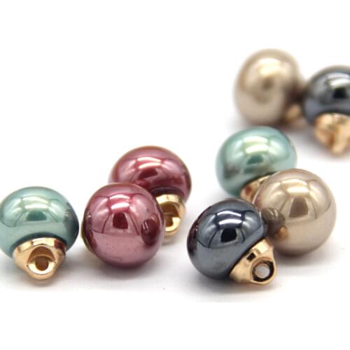 HENGC 10mm Pearl Jewelry Sewing Buttons Glaze For Clothing Shirt Holiday Dress Wedding Round Mini Decorations Sewing Accessories
