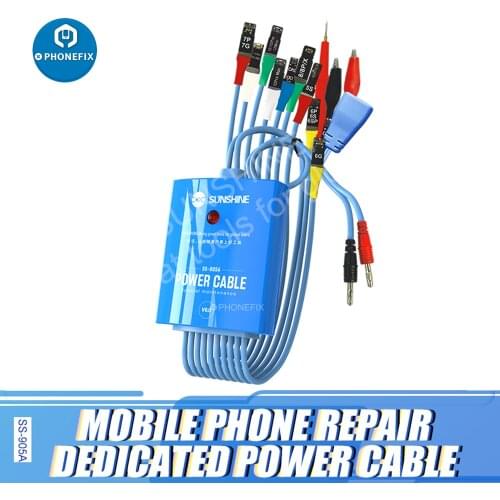 SUNSHINE SS-905A Power Supply Test Cable For iPhone 11 12 PRO MAX XS 8P 8 6S Plus 5S /SAM Series DC Power Control Wire Test Line