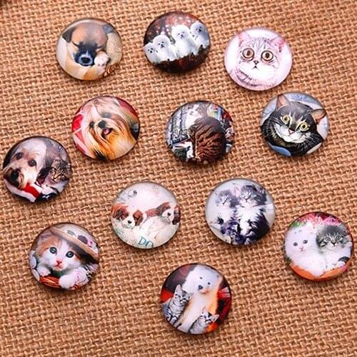 10mm Mixed Style Round Glass Cabochon Flatback Photo Dome Jewelry Finding Cameo Pendant Settings 50pcs/lot K04741