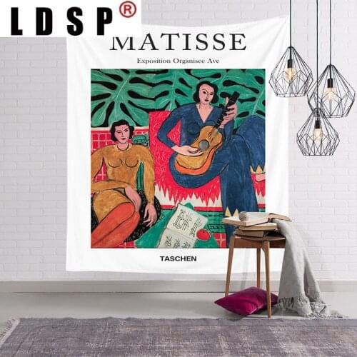 LDSP Retro Beauty Matisse Painting Tapestry Wall Hanging Rugs Background Cloth Beach Mat Blanket Art Living Home Decor