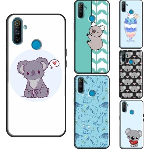 Cute Cartoon Koala For Realme 8 Pro 6 7 Q3 Pro GT C21 C15 C3 Phone Case For OnePlus 9 Pro 8 Nord 7T 8T Cover