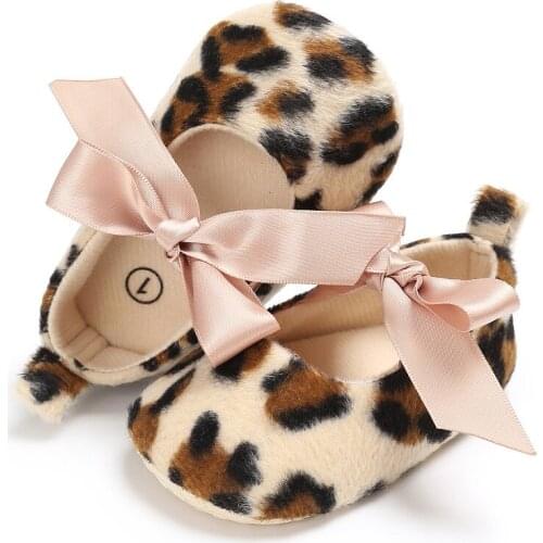 Baby girl fashion leopard print princess shoes baby walking shoes