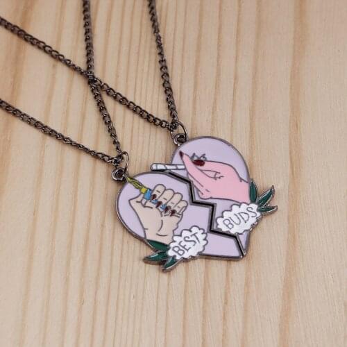 Fashion Heart Shaped Couple Necklaces For Best Friends Lovers Women Men Best Buds Letter Pendant Necklaces Trendy Jewelry Gifts