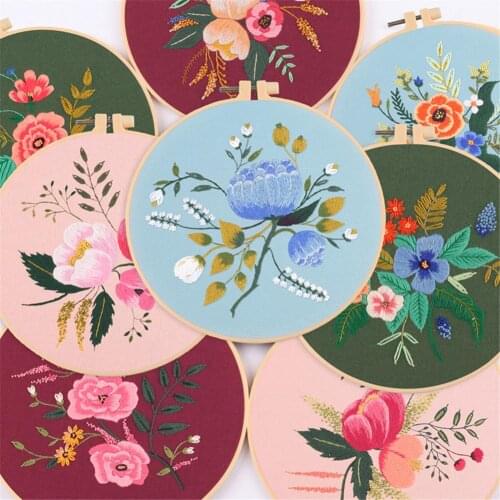 European-style Flowers DIY Embroidery Ribbon Set Beginners With Embroidery Shed Sewing Kit Cross-stitch Crafts Hand-stitched
