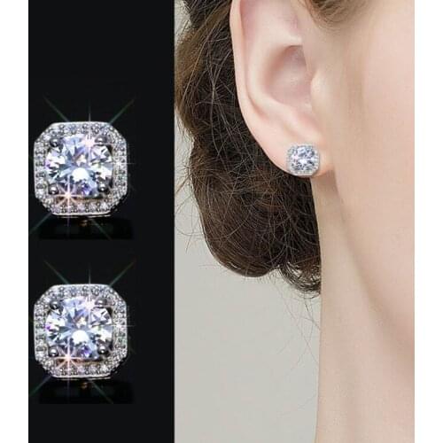 2021 New European 925 Silver Crystal from Swarovskis Simple Needle Anti-allergic Sweet Sunflower Hanging wedding Earrings