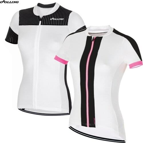 New Women 2018 CLASSICAL Team White Pro Cycling Jersey Customized Road Mountain Race Top OROLLING 2 Types