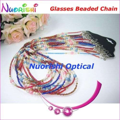 12pcs Nice Beaded Steel Wire Rope Eyeglass Sunglasses Eyewear Spectacle Chain Cords Lanyard free shipping L851