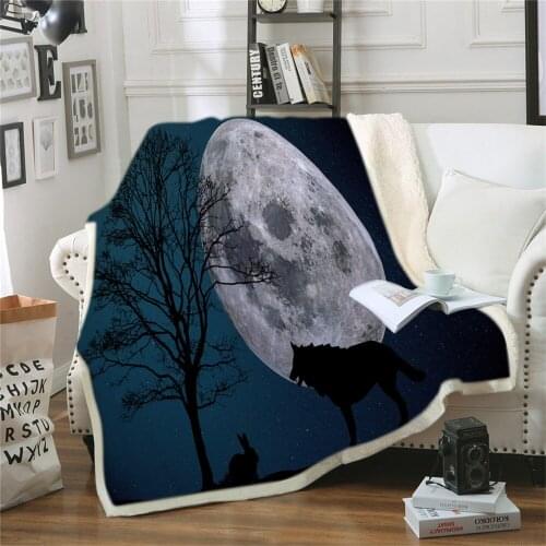 Plush Bed Blankets Microfiber Sofa Couch Blanket Cozy Warm Reversible Blanket Trees