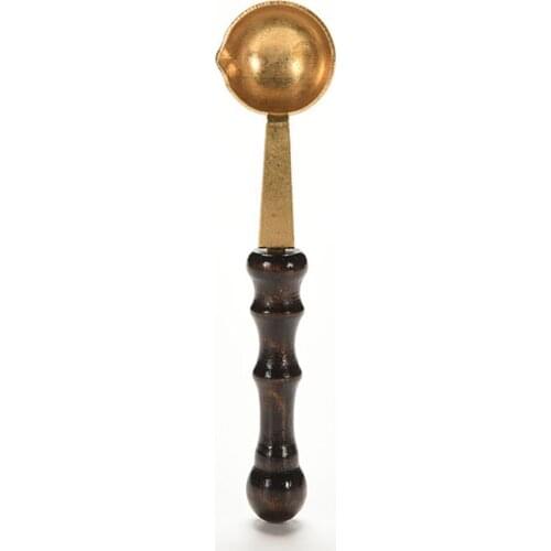 Popular Mini Wax Spoon Stamp Seal Vintage Anti-hot Wood Handle Sealing Letters Decoration Album Diary For Wedding 1PCS