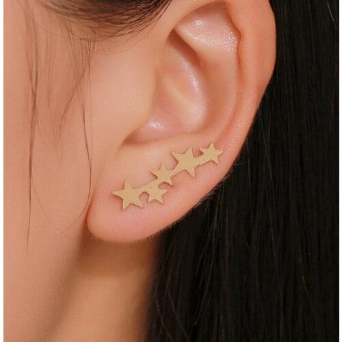 Simple Small Fresh Five Stars Temperament Fashion Earrings The Best Gift for Women