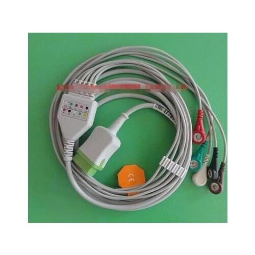 Button five-lead cable for GE DASH2000 3000 4000 1800 2500 ECG monitor