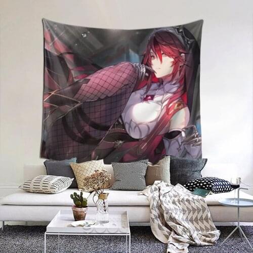 Rosaria Girl Tapestry Video Game College Tapestry Wall Bedspread Bohemian Hanging Blanket For Living Room