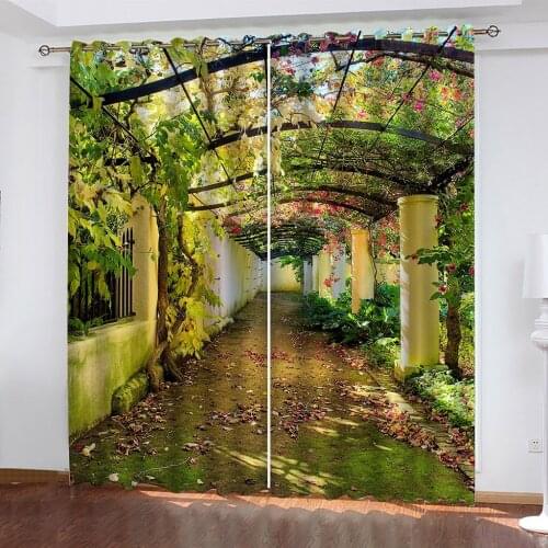 3D Luxury Curtains Custom Beautiful Orchard View Photo Printing Blackout For Living Room Bedroom 3D Curtain