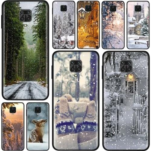 Silicone Cover Landscape Winter Light Snow For Xiaomi Redmi 9A 9C Note 9 9S Pro Max 8T 8 7 6 5 Pro 5A 4X 4 Prime Phone Case