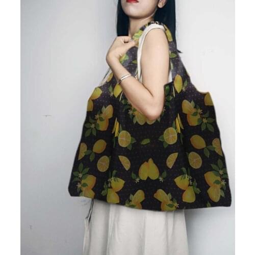 Folding Shopping Bag Foldable Thick Oxford Reusable Big Eco Grocery Totes Eco Friendly Supermarket Waterproof Shoulder Bag