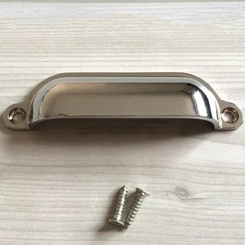 Modern simple Free drilling chrome silver shell cup shape drawer cupboard cabinet dresser door handle pull knob