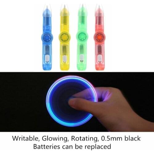 LED Pen Ball Fidget Spinner Hand Top Glow In Stress Fidget Gift Toy Relief Spinner School Kids Light EDC Toys Dark F1D7