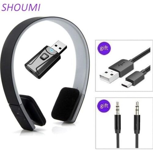 Shou Mi Sport Headset Noise Reduction Earbuds Wireless Headphon with Bluetooth USB TV Adaptor Deep Bass Sound for Smart TV Phone