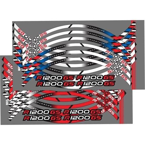 Motorcycle Outer Wheel Reflective Stickers Stripe Decals Moto Tire Film Border Sticker For BMW R1200GS r1200gs R1200 GS