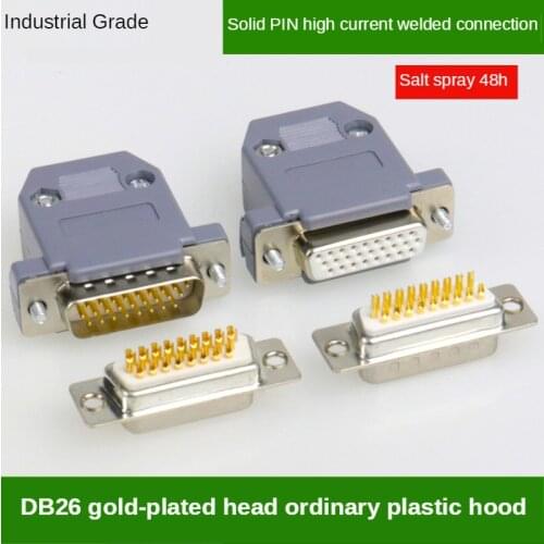 Pure copper DB26 male and female three rows of 26-pin plugs three rows of 26P connector solid pin welding wire parallel port