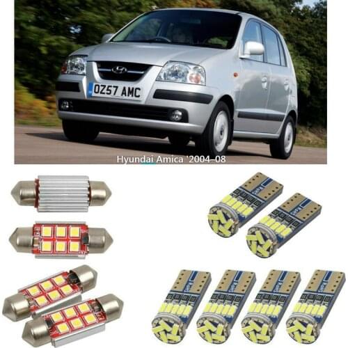 Interior led Car lights For Hyundai amica atoz mx atos prime mx hatchback coupe gk bulbs for cars License Plate Light 6pc