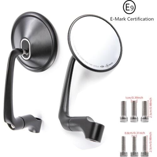 8/10mm CNC Aluminum Universal Rearview Side Mirror Motorcycle Mirror Round Retro Modified Motorbike Cafe Racer Rear view Mirror