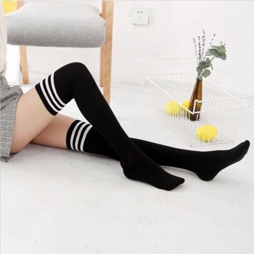 New Socks Fashion Stockings Casual Cotton Thigh High Over Knee Acrylic High Socks Girls Womens Female Long Knee Sock 2019