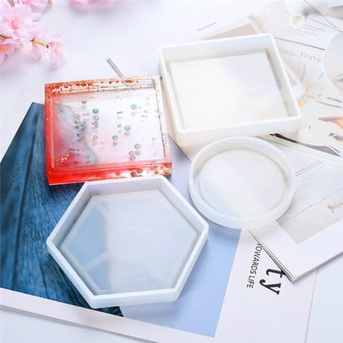 1Pcs Silicone Mold DIY Resin Coaster Cup Mat Pad Mold Epoxy Mould Tool For Craft Flowerpot Base Mold Home Decorating Tools