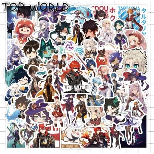 10/50Pcs/set Genshin Impact Cartoon Game Mixed Graffiti Stickers For Case Kids Phone Decals Diy Laptop Luggage Helmet Skateboard