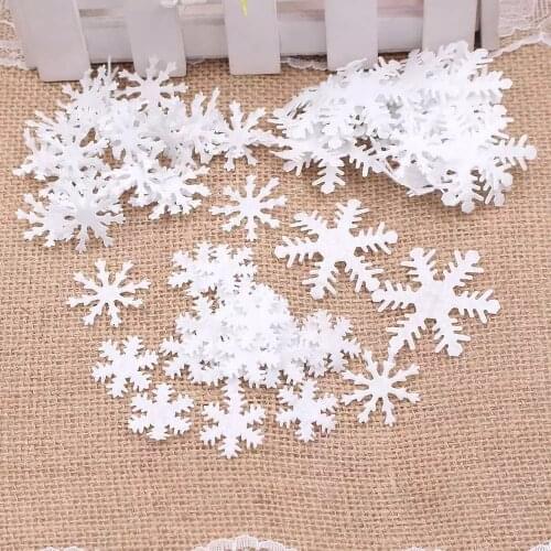 100pcs Christmas Artificial Snowflake Home Decor DIY Winter New Year Window Decoration Wedding Handmade Scrapbook Paper Flowers