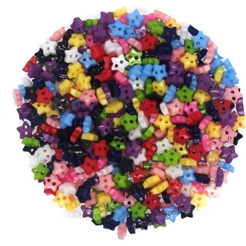100PCs Resin Mini Buttons 2 holes Star Minxed Button Latest Design Scrapbooking Sewing Accessories Craft JS8001 6mm