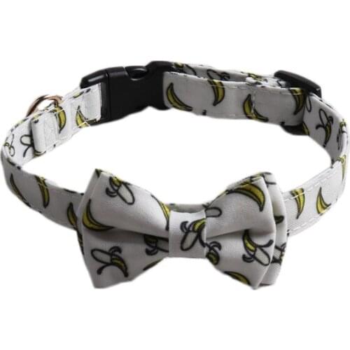 18PCS / LOT New Fruit Printing Dog Collar With Kiwi Lemon Banana Apple Pet Collar Dog Bow Tie Pet Accessoeies